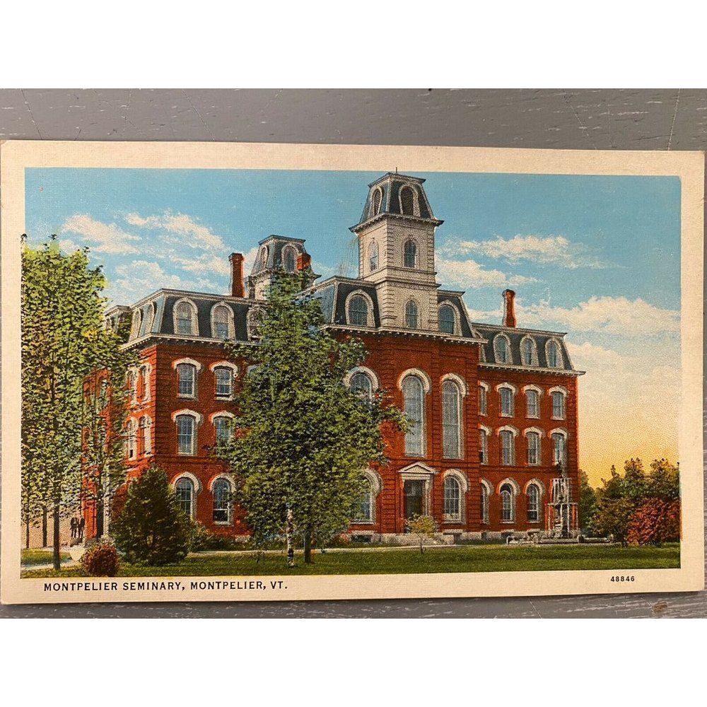 VTG 30s Montpelier Seminary Montpelier Vermont Postcard C.T. American Art Color